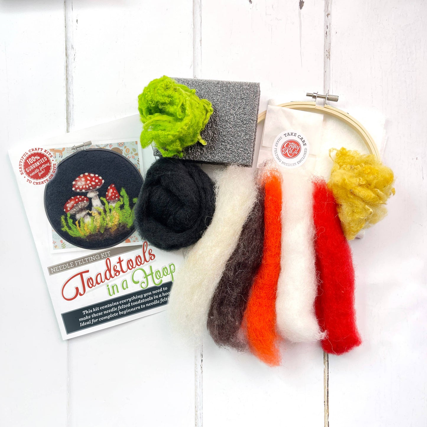 Toadstools in a Hoop Needle Felting Craft Kit