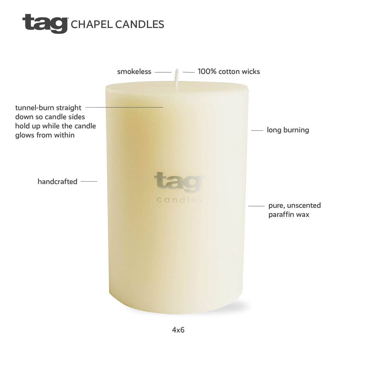 Color Studio Pillar Candle 4X6 Ivory Wax Everyday