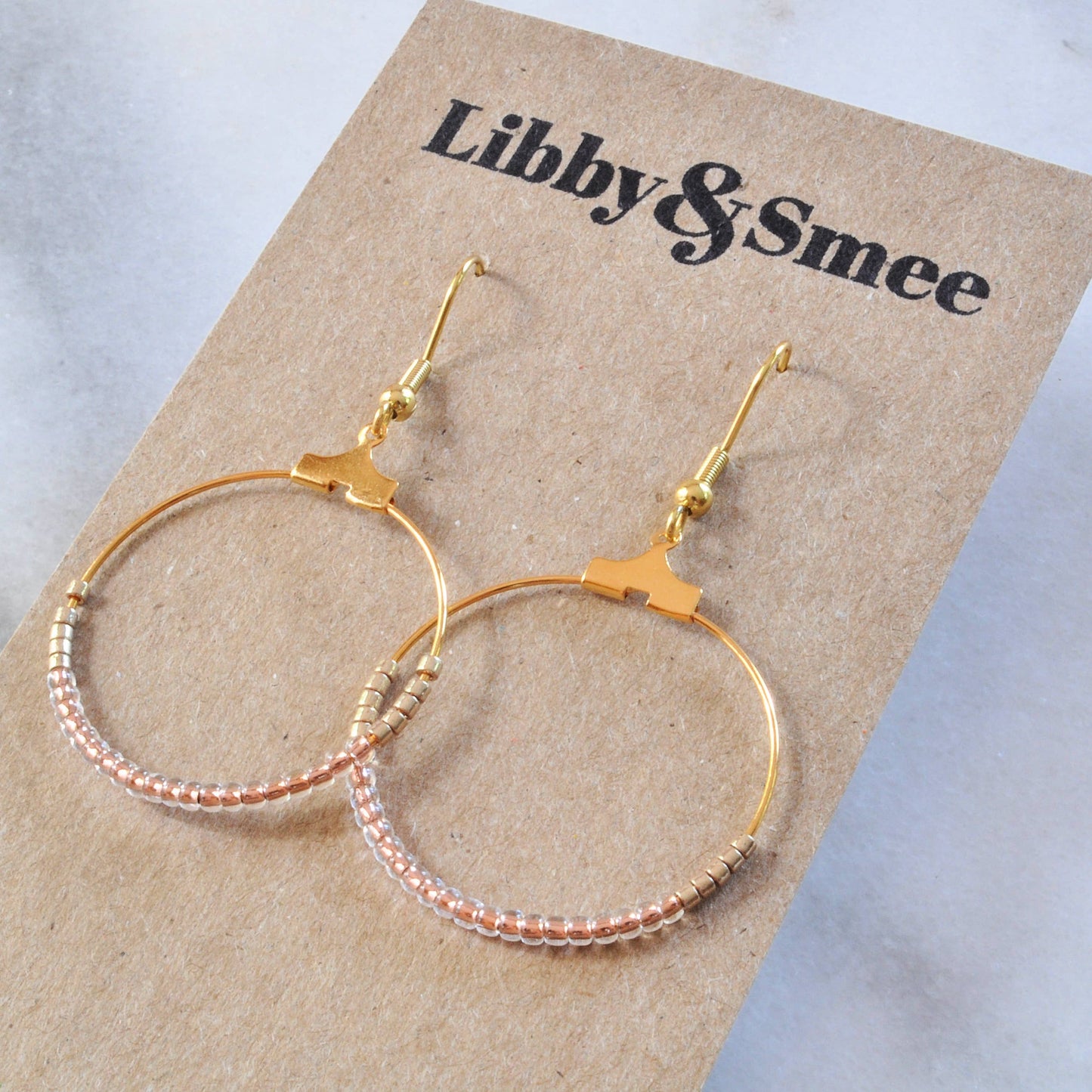 Small Beaded Hoop Earrings