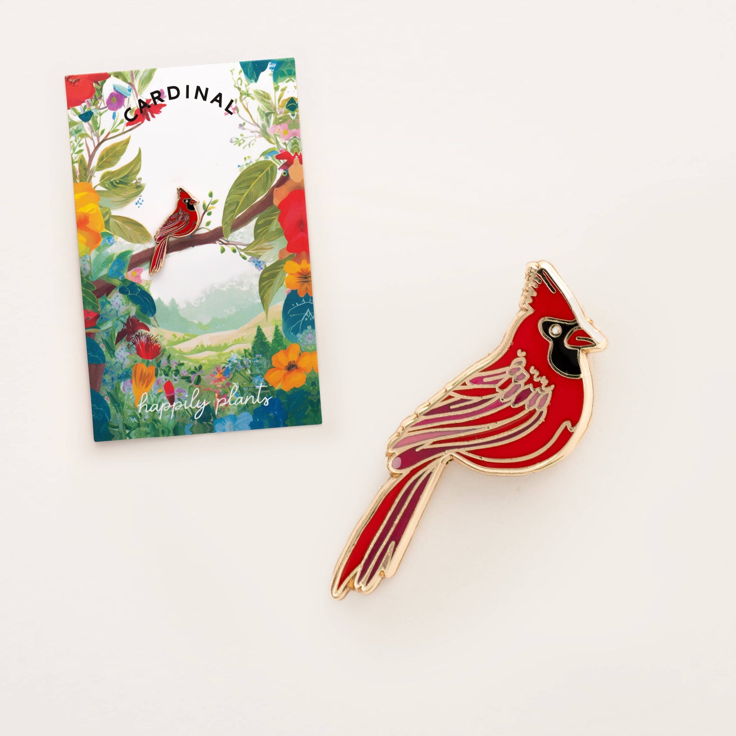 Red Cardinal Pin, Holiday Bird Gifts