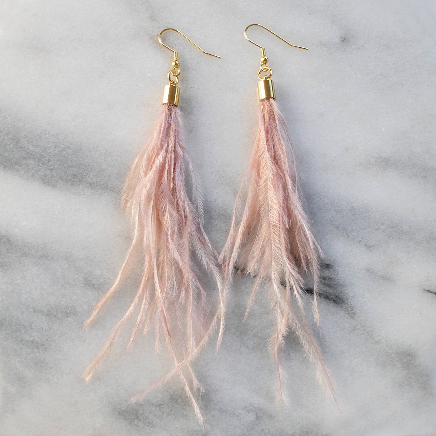 Ostrich Feather Earrings
