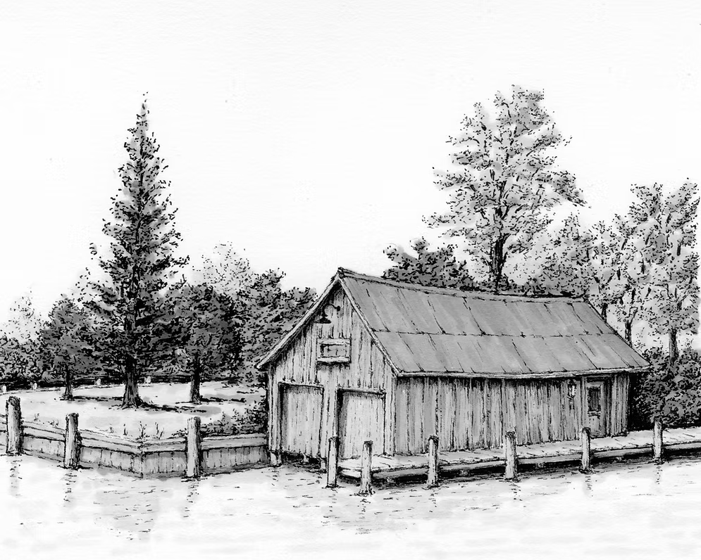 Leland Boat House | Hand-drawn Fine Art Print