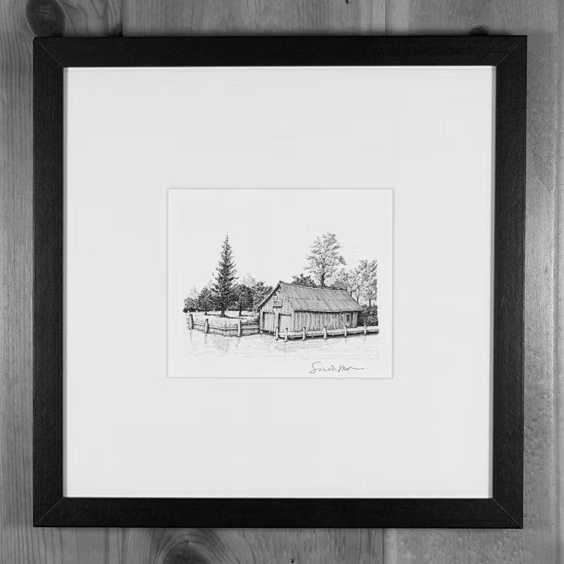 Leland Boat House | Hand-drawn Fine Art Print