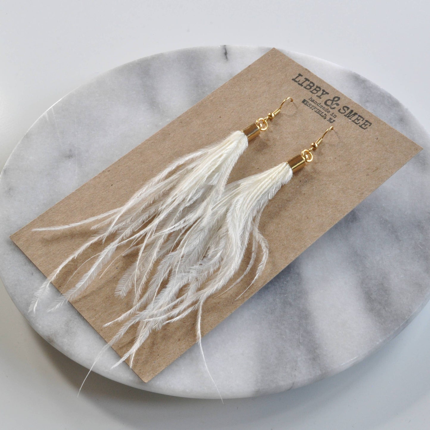 Ostrich Feather Earrings
