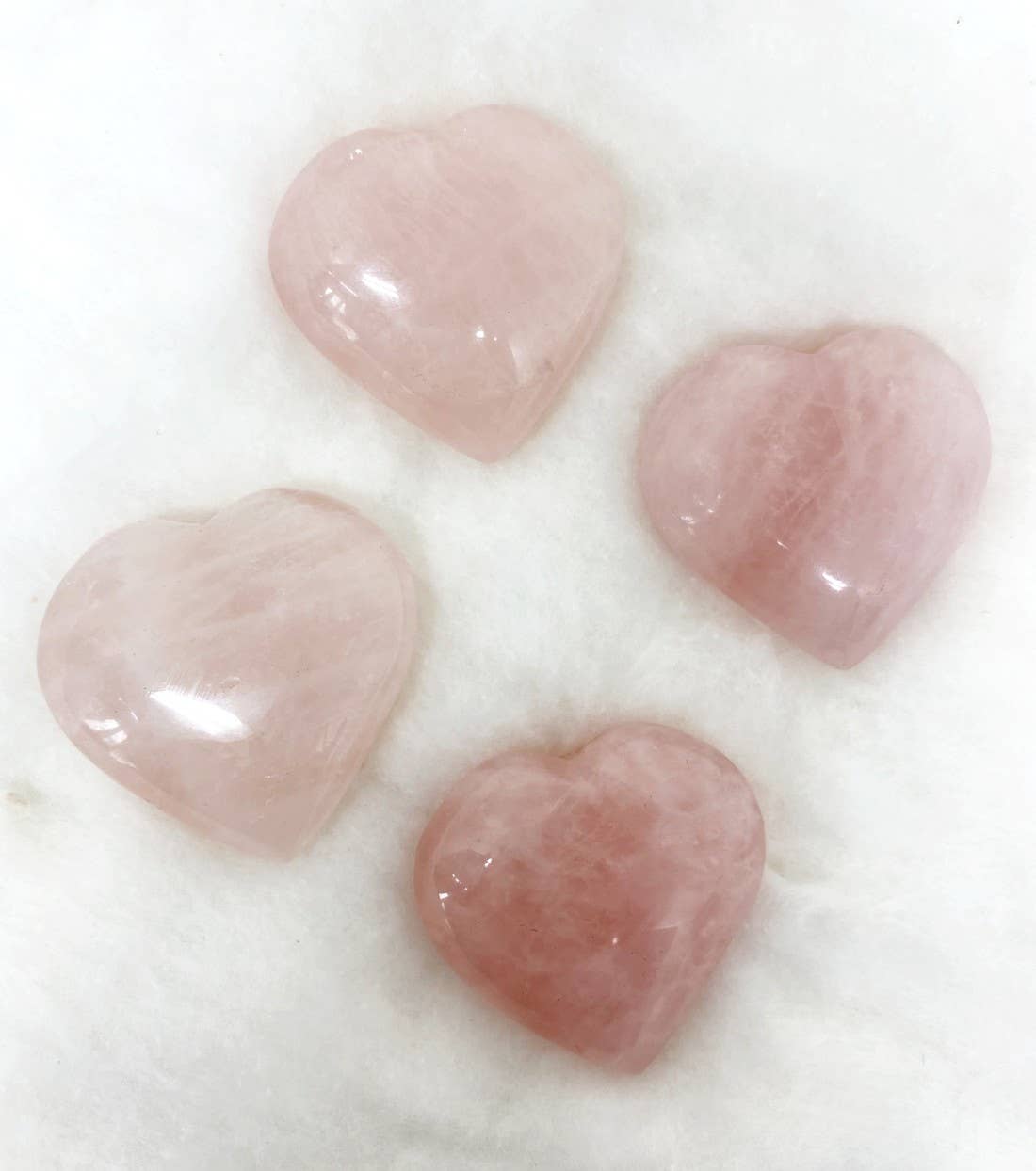2 inch Rose Quartz Hearts | Puffy Crystal Hearts