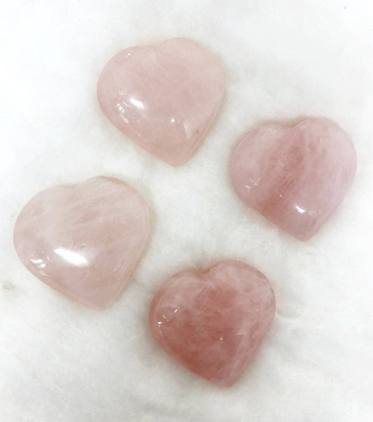 2 inch Rose Quartz Hearts | Puffy Crystal Hearts