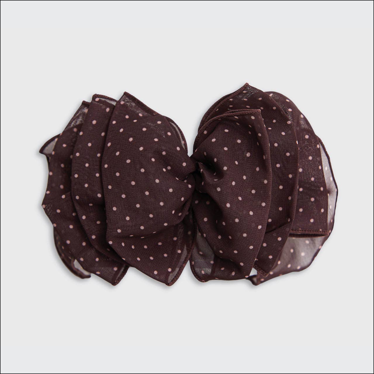 Chiffon Polka Dot Bow Barrette Recycled