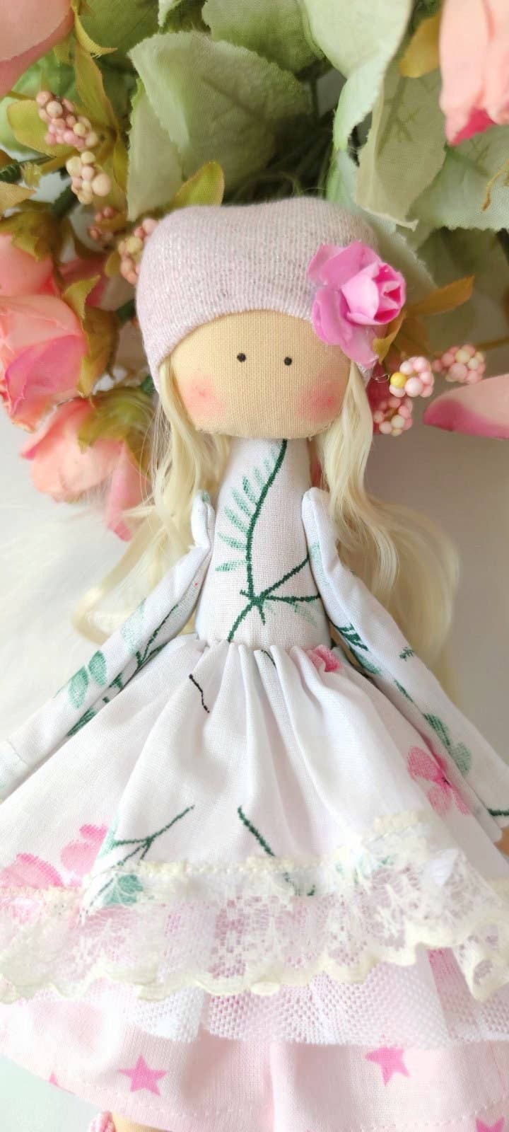 Tilda Doll 12”, Interior cloth Rag Foll, Handmade decor, Custom made retailer Ukrainian Dolls fabric, Christmas gifts for baby girls, Nursery Decor