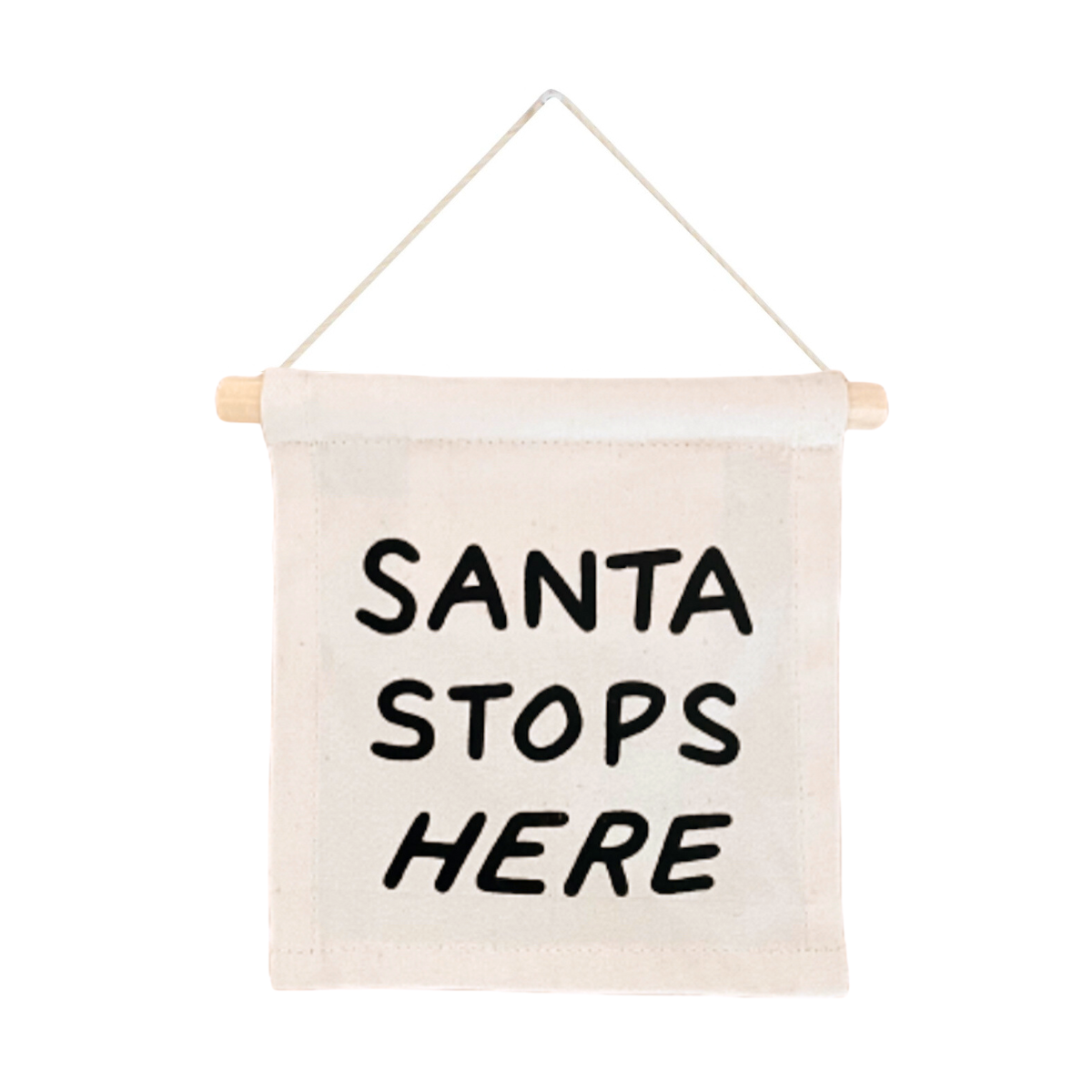 Santa stops here hang sign