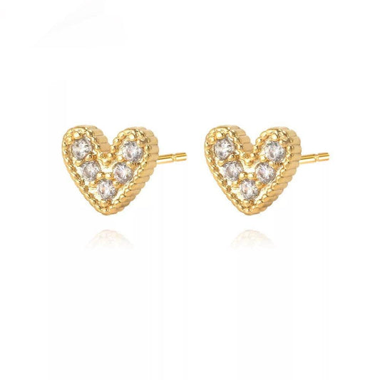 Nia Pave Heart Studs