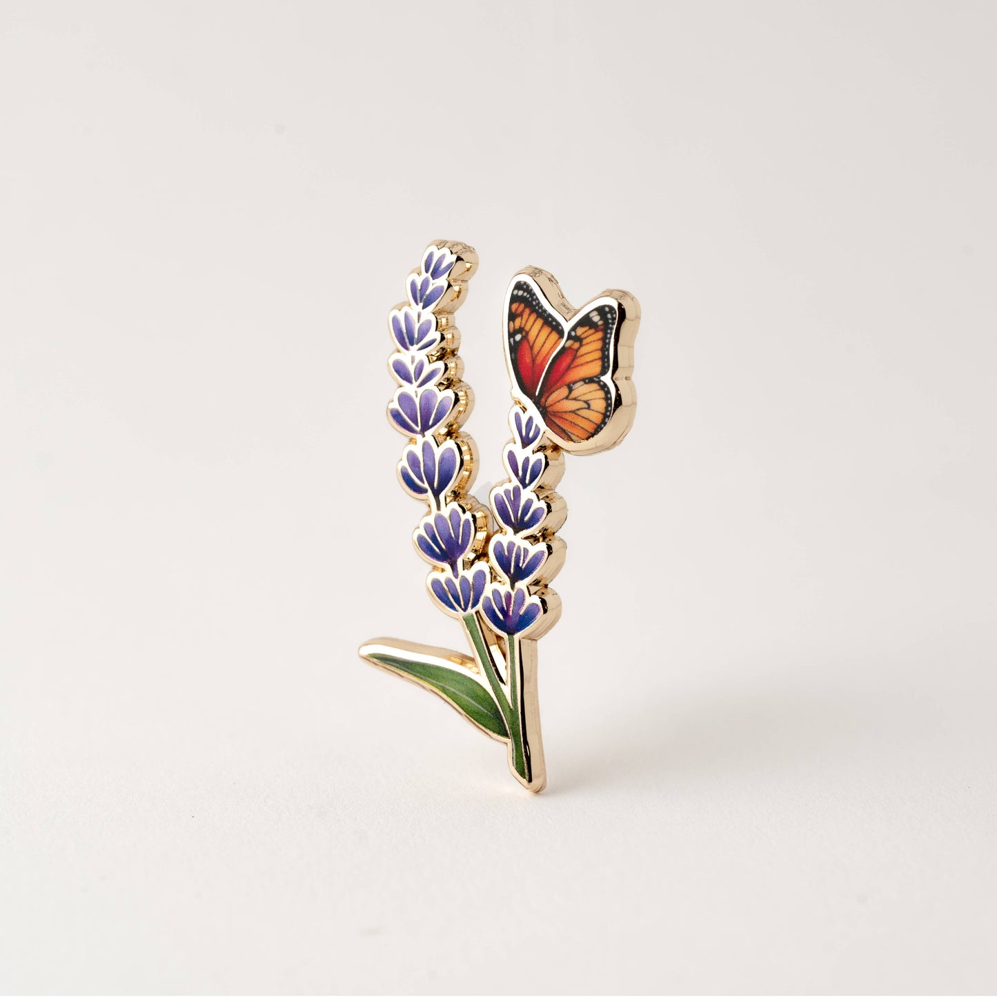 Lavender & Butterfly Pin Brooch