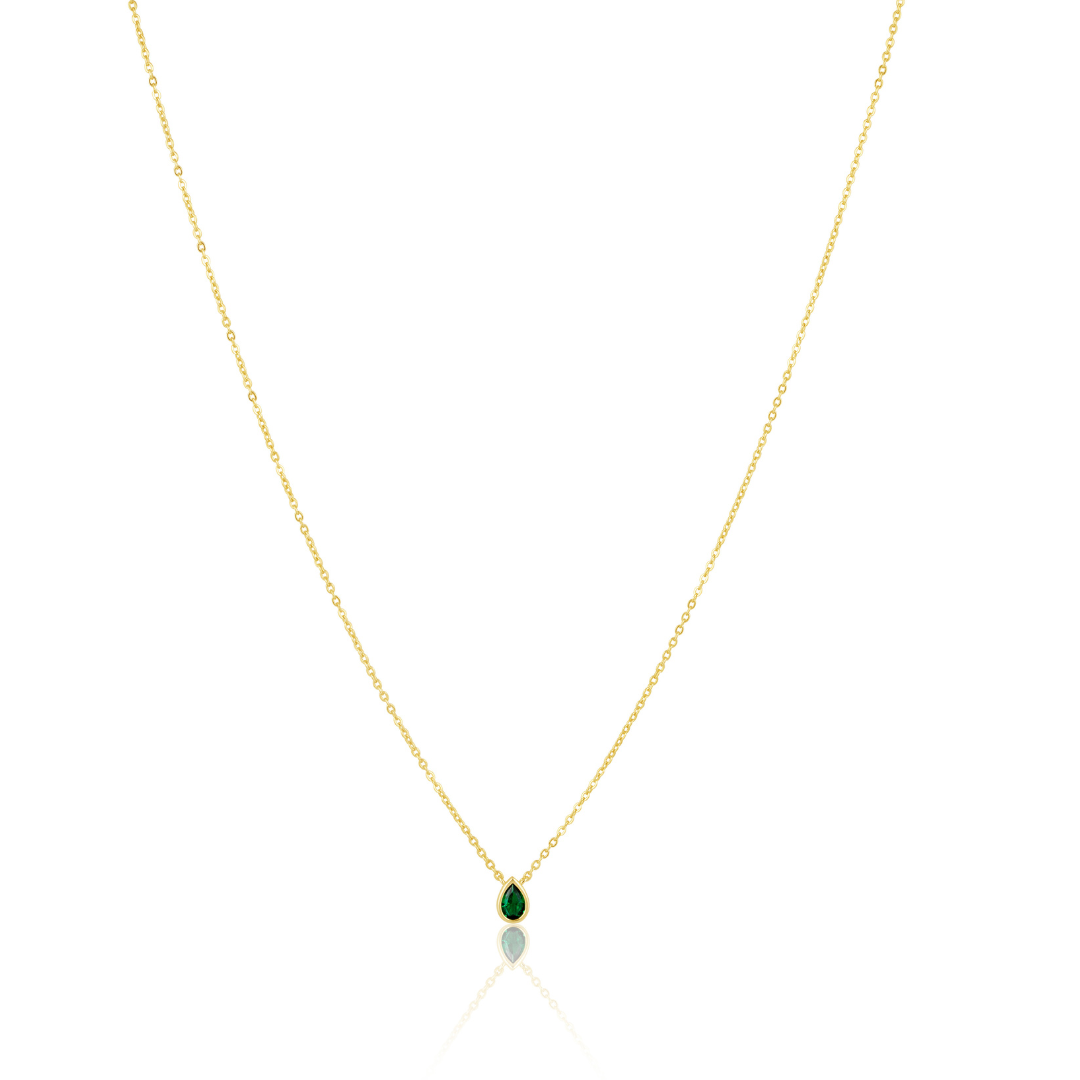 Ines Raindrop Necklace Emerald