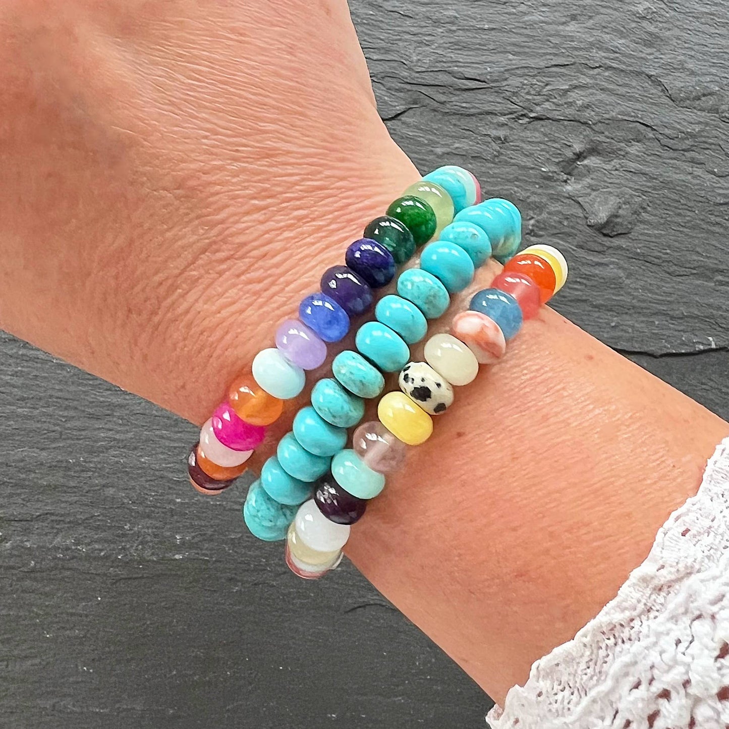 Gemstone Juice Chunky Stretch Bracelets