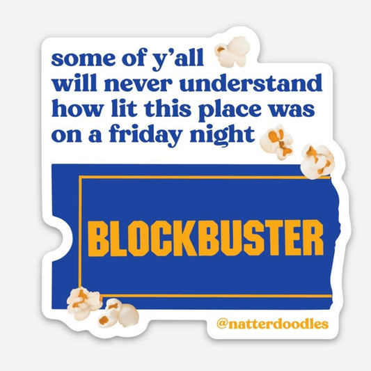 Blockbuster Video Friday Night Nostalgia Funny Sticker