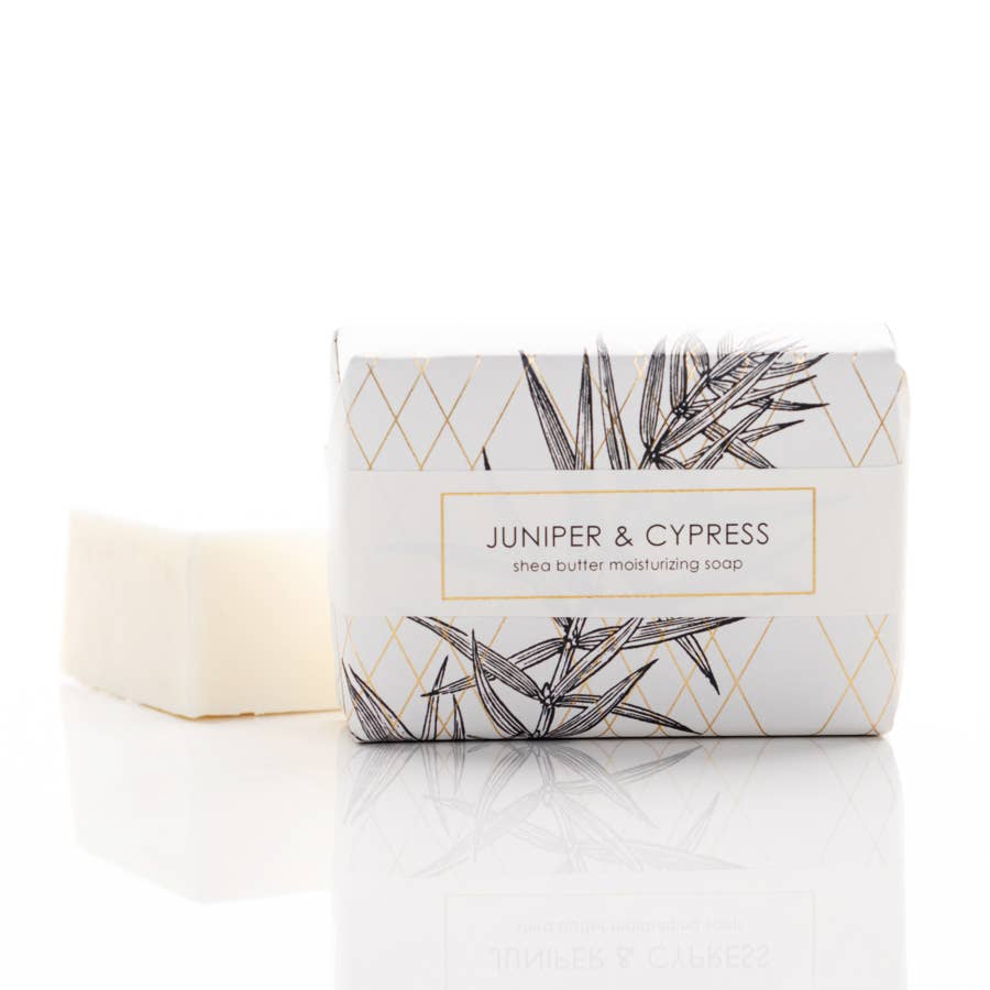 Juniper & Cypress Shea Butter Soap in Goldleaf Design