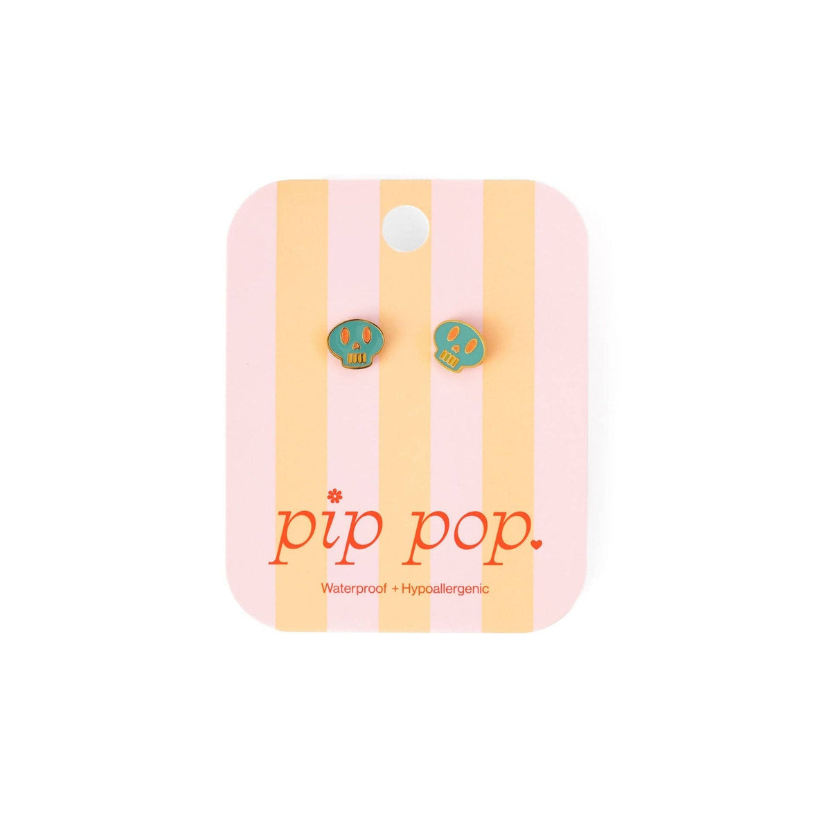 Sugar Skull Stud Earrings - Hypoallergenic, Flat Back, Girl