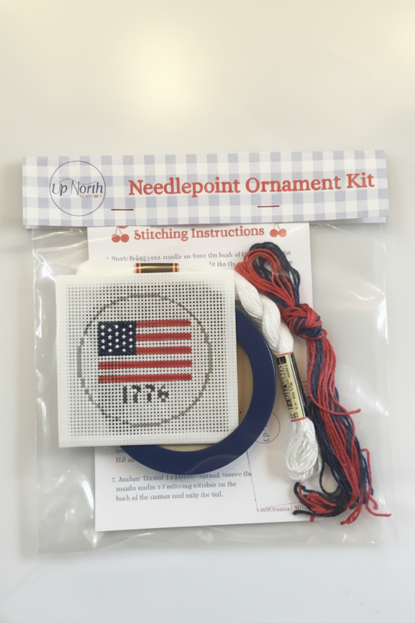 American Flag Ornament Needlepoint Kit