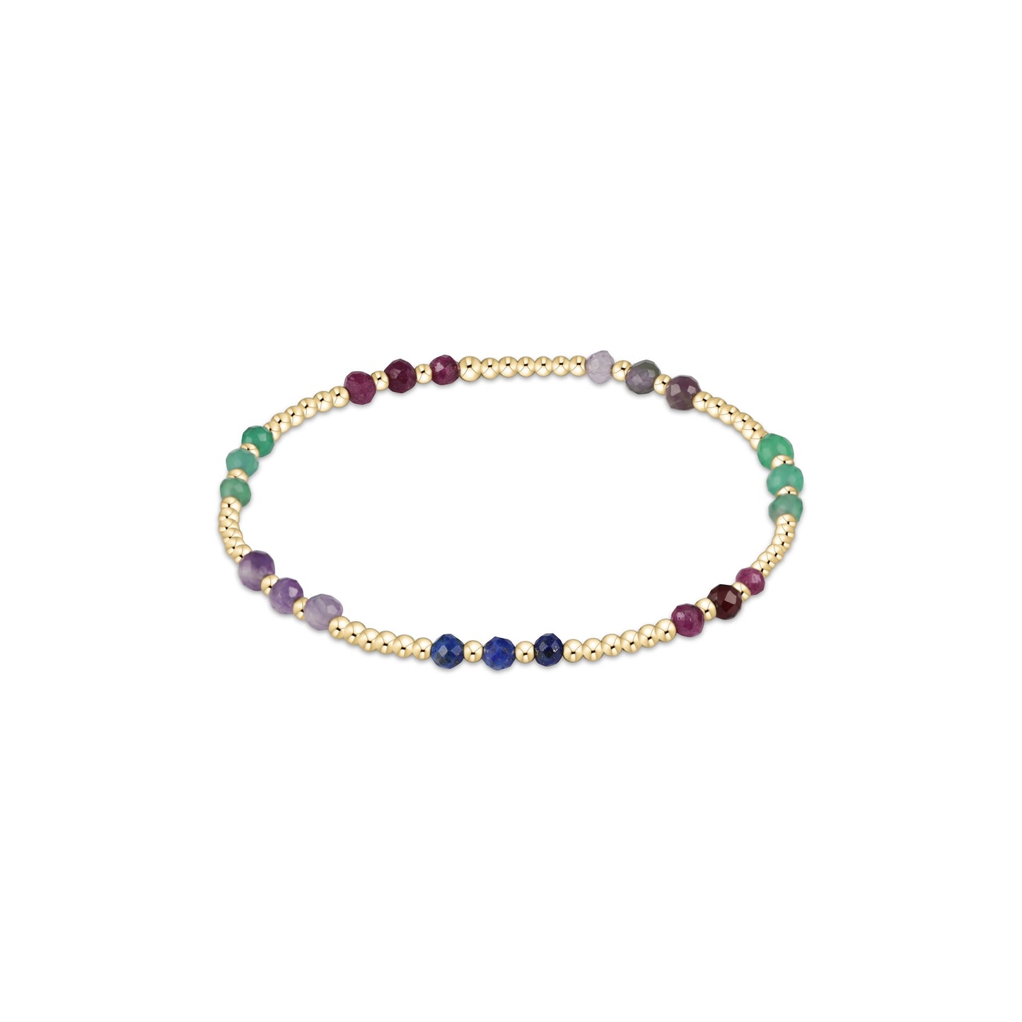 Gemstone Gold Joy Pattern 3mm Bead Bracelet - Hot Mess FW25