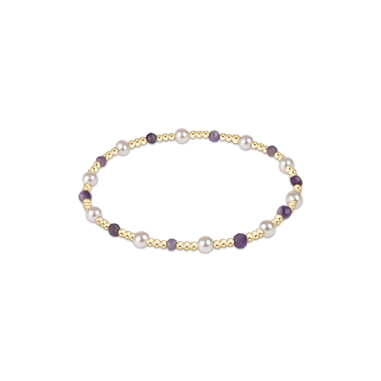 Pearl Sincerity Pattern 4mm Bead Bracelet-Amethyst