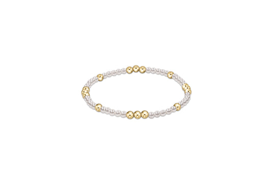 Worthy Pattern 3mm Bead Bracelet - Pearl