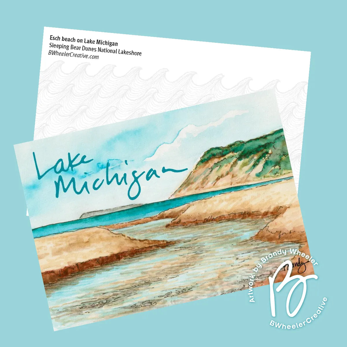 Lake Michigan Esch Beach Postcard