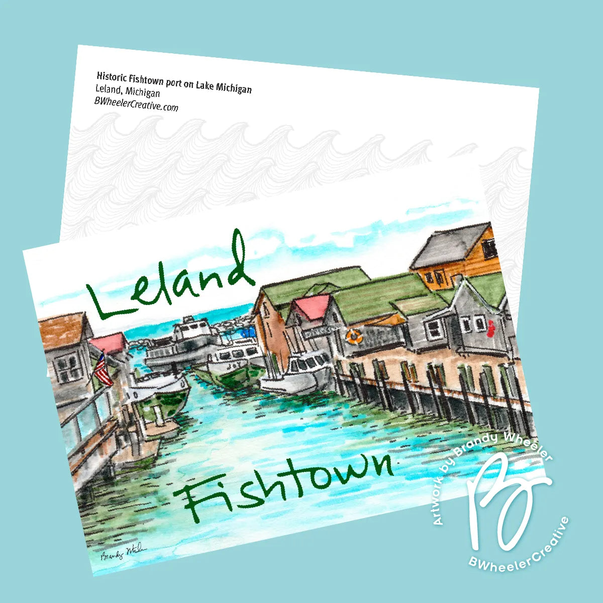 Leland Fishtown Postcard