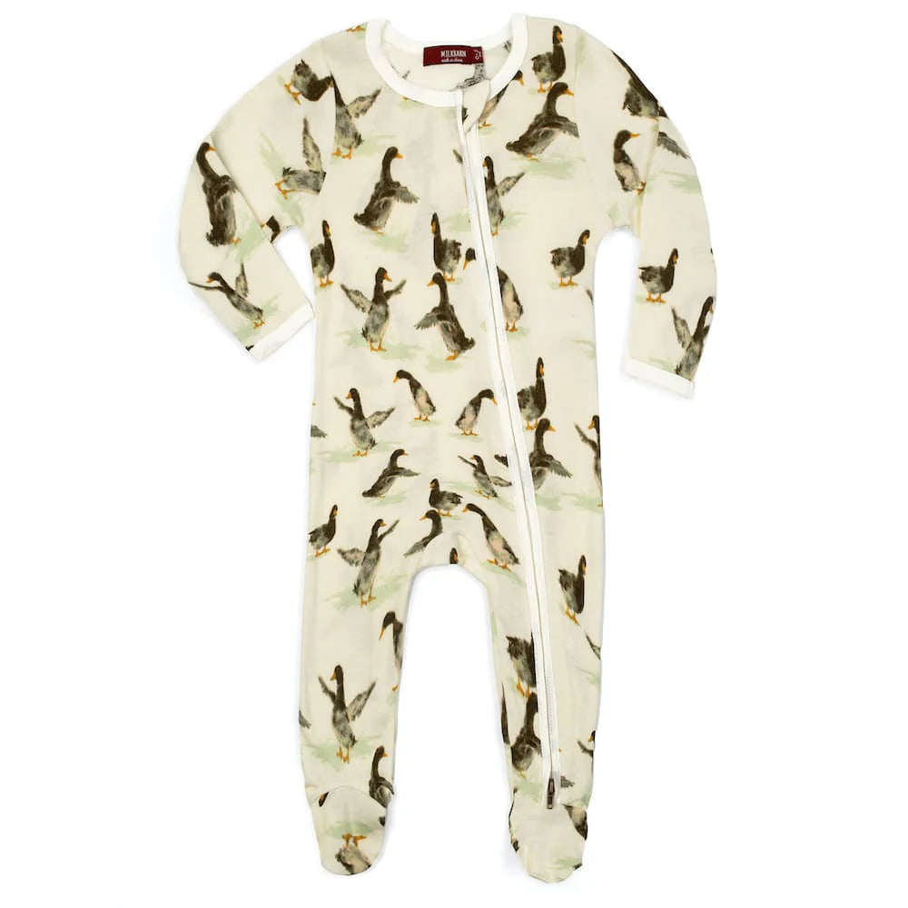 Organic Cotton Zipper Footed Romper