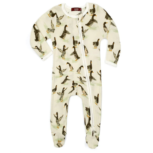 Organic Cotton Zipper Footed Romper