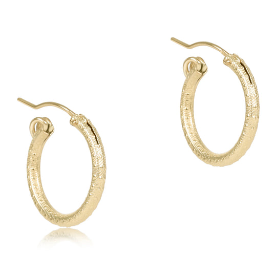 Enewton - Round Gold 0.5" Hoop - Textured - Gold