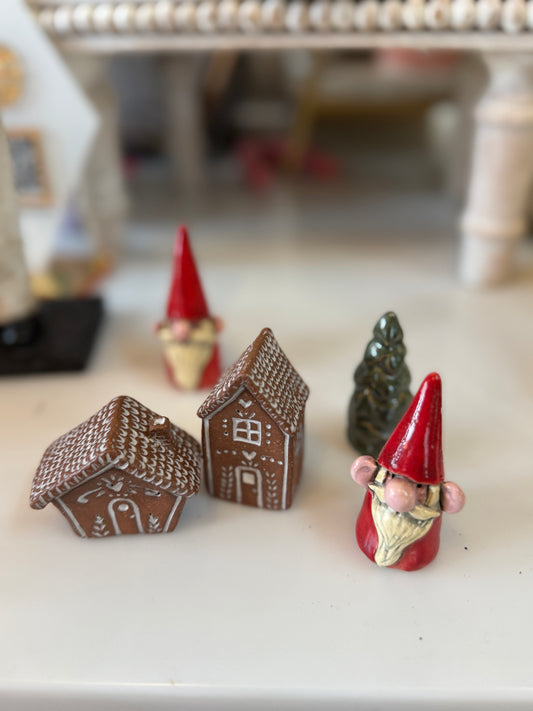 Miniature Santa Gnome Sculpture