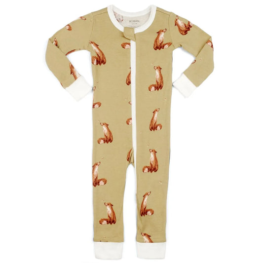 Gold Fox Organic Cotton Zipper Pajamas
