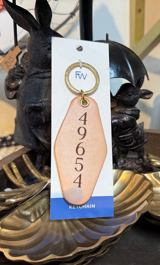 Custom Zip Code Hotel Keychain
