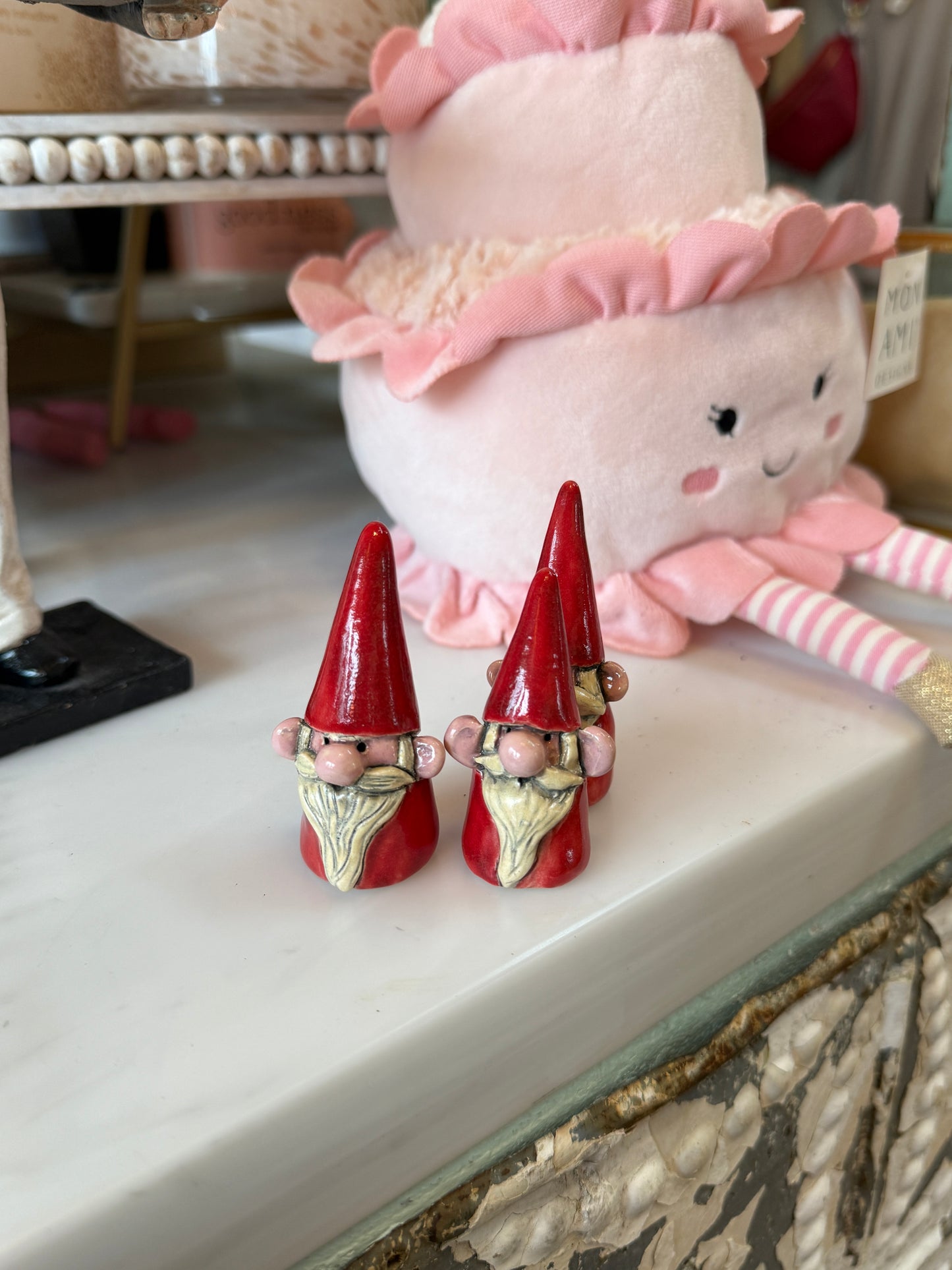 Miniature Santa Gnome Sculpture