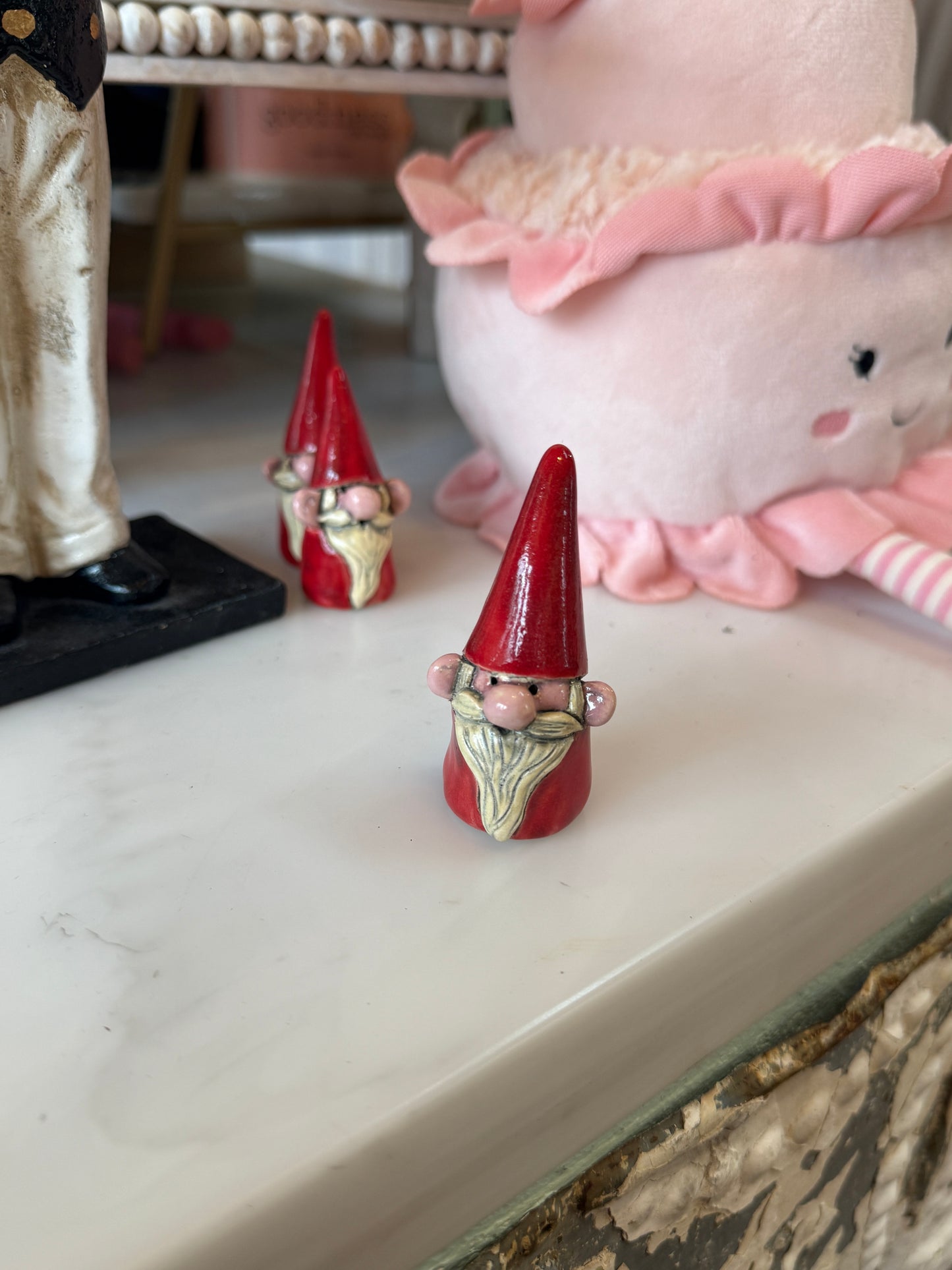 Miniature Santa Gnome Sculpture