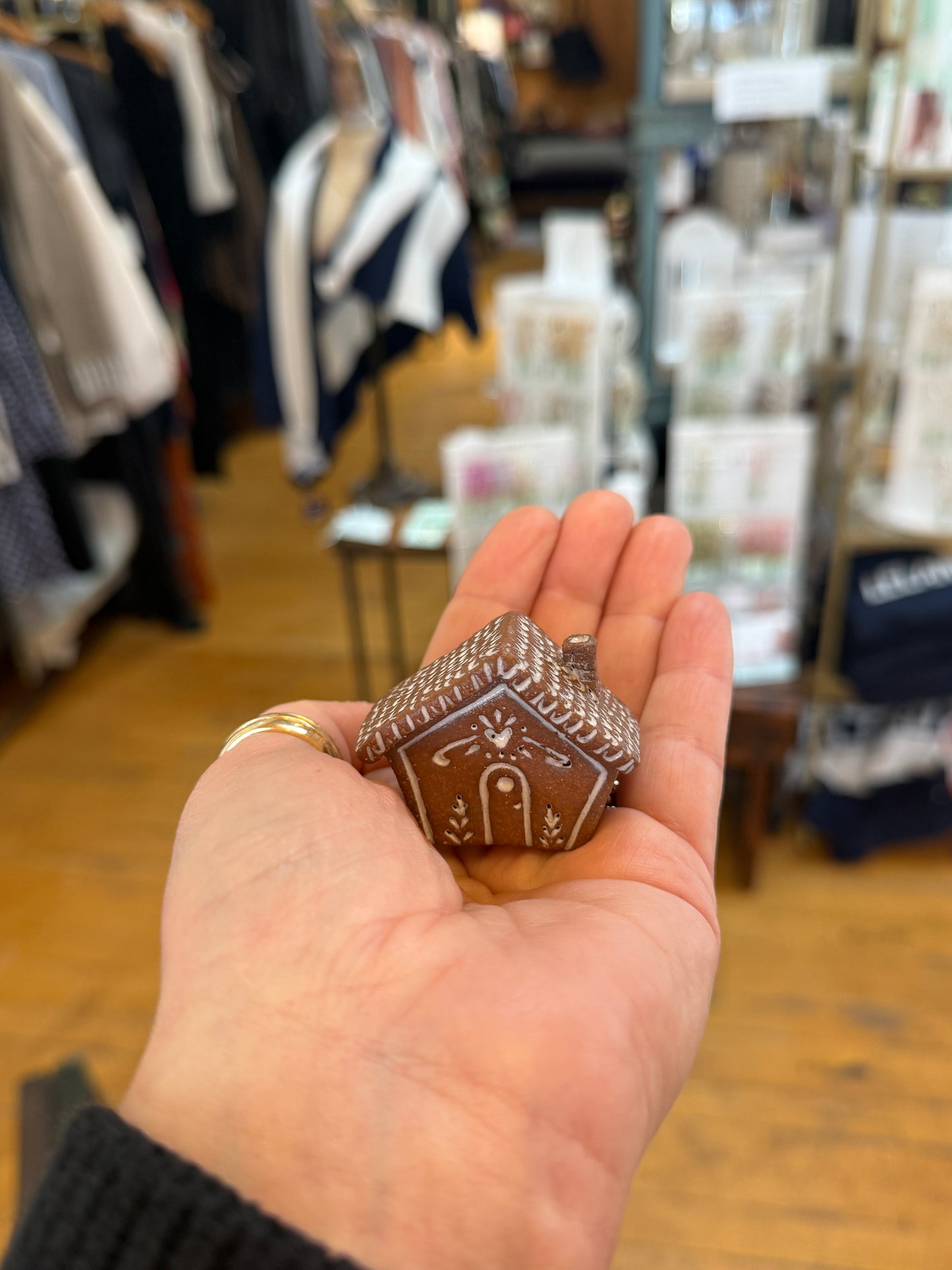 Miniature Gingerbread Cottage Sculpture