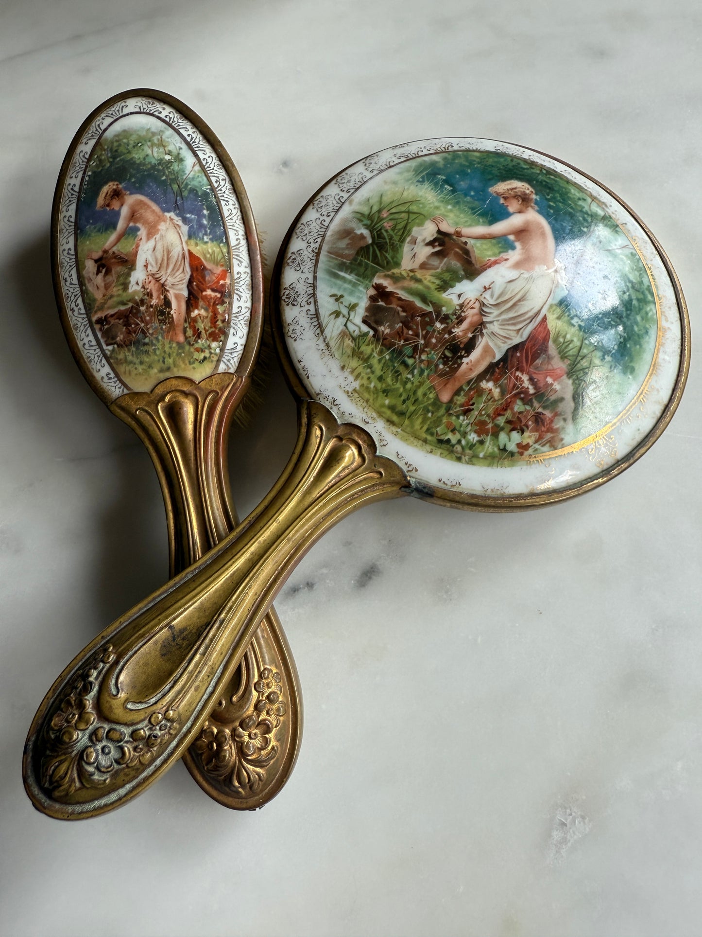 Early Art Nouveau Antique Dresser Set