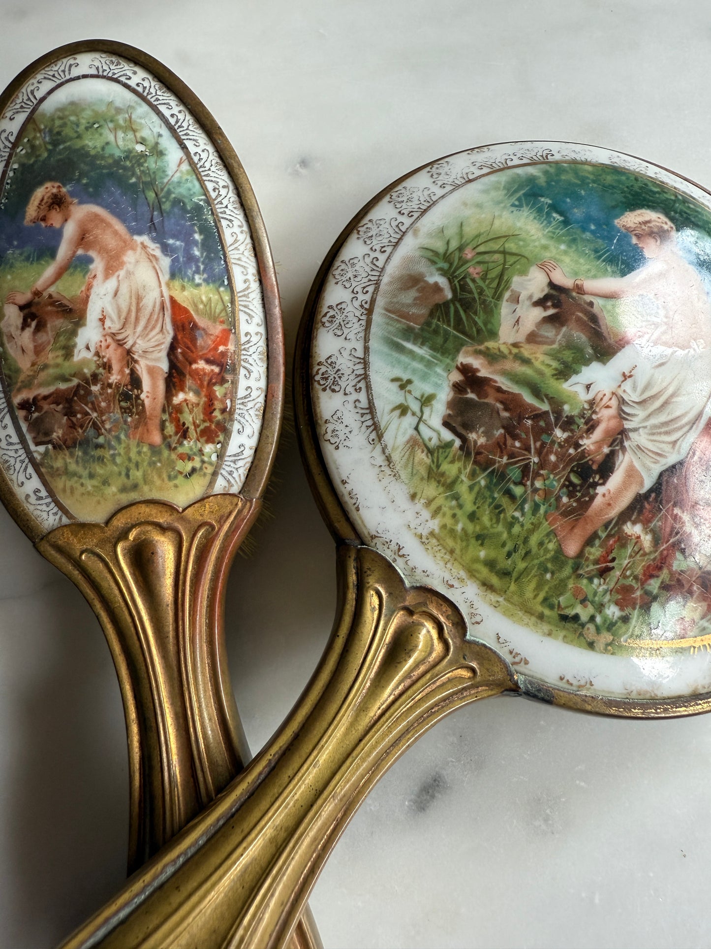 Early Art Nouveau Antique Dresser Set