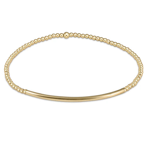 Bliss Bar Gold Bead Bracelet 2mm