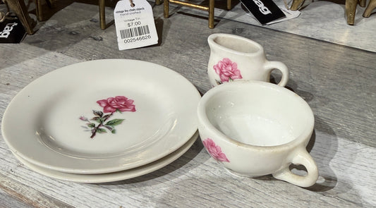 Vintage Miniature Tea Set- Made in Japan| Pink Rose Floral
