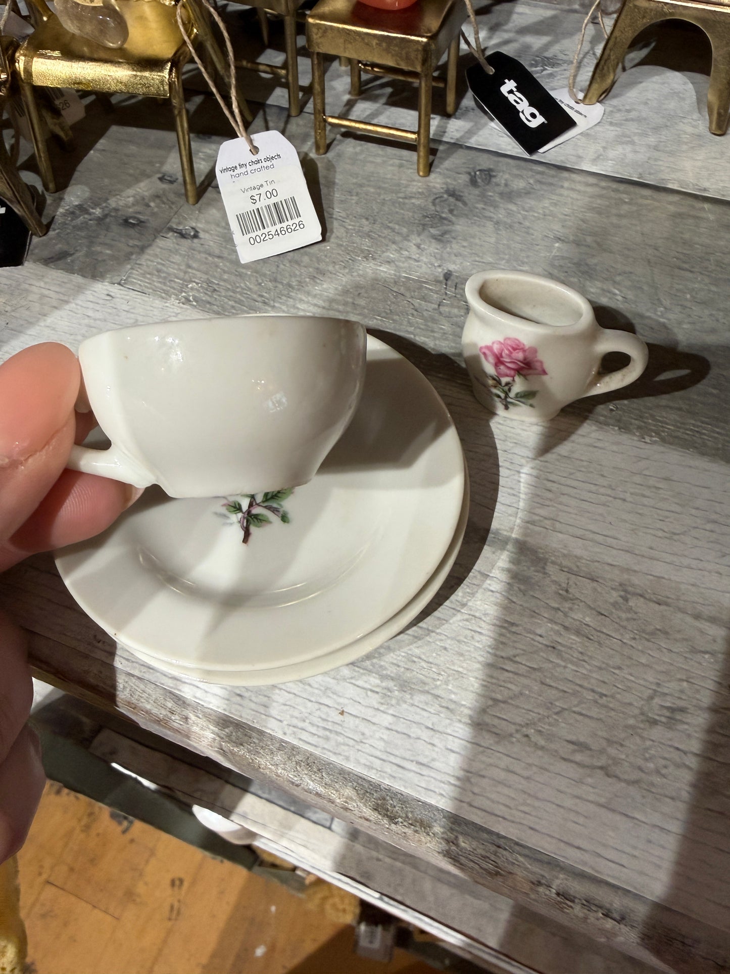 Vintage Miniature Tea Set- Made in Japan| Pink Rose Floral