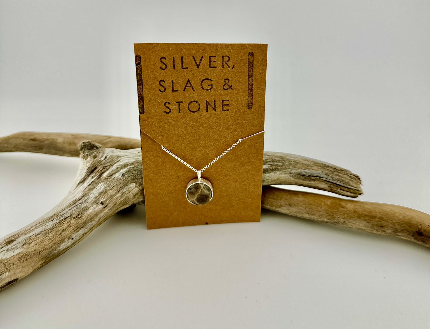 Simple Sterling Petoskey Necklace Style 1
