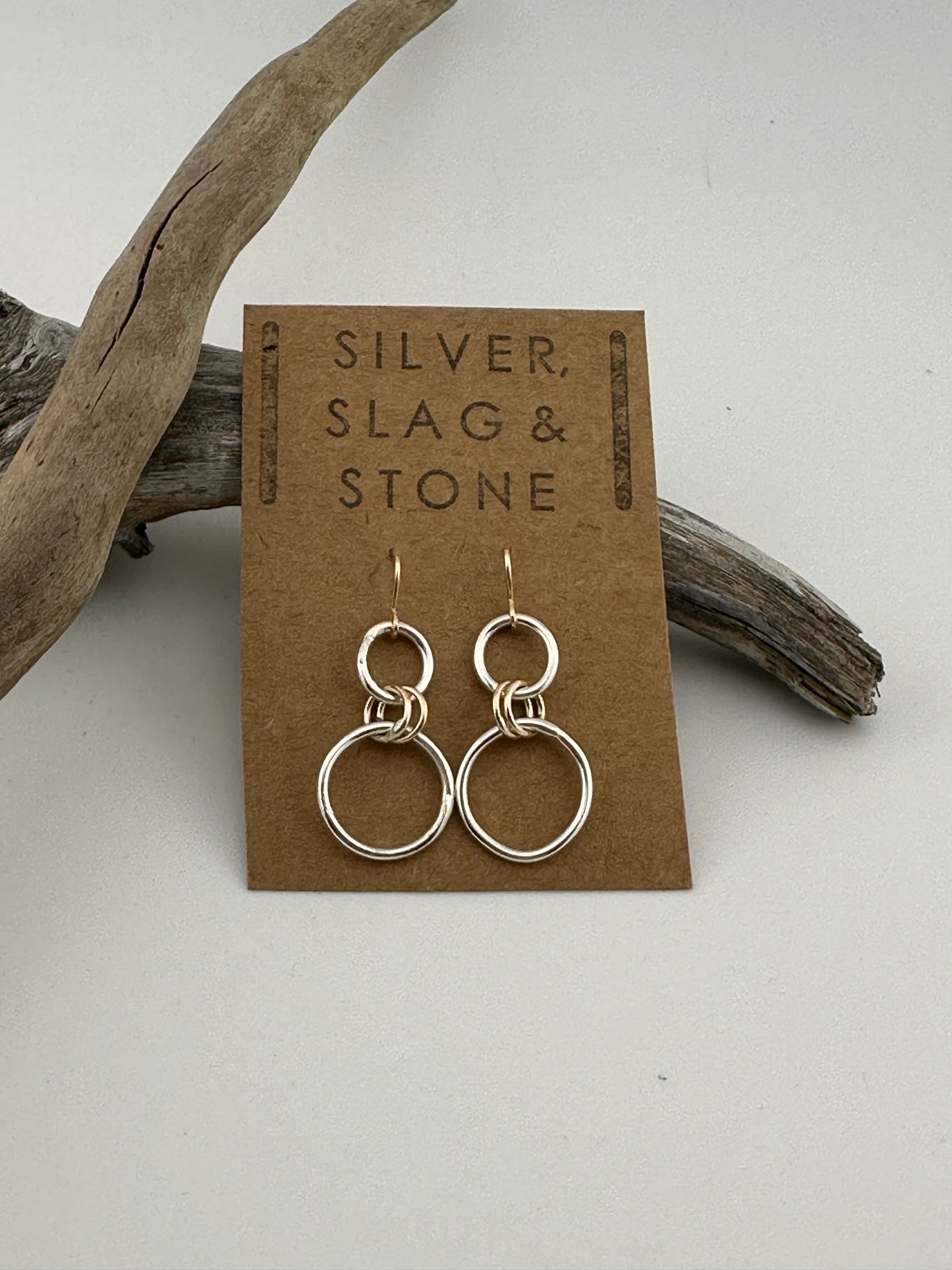 Silver & Gold Circle Earrings