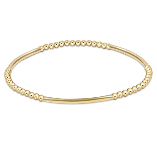 bliss bar gold pattern bead bracelet - gold 3mm