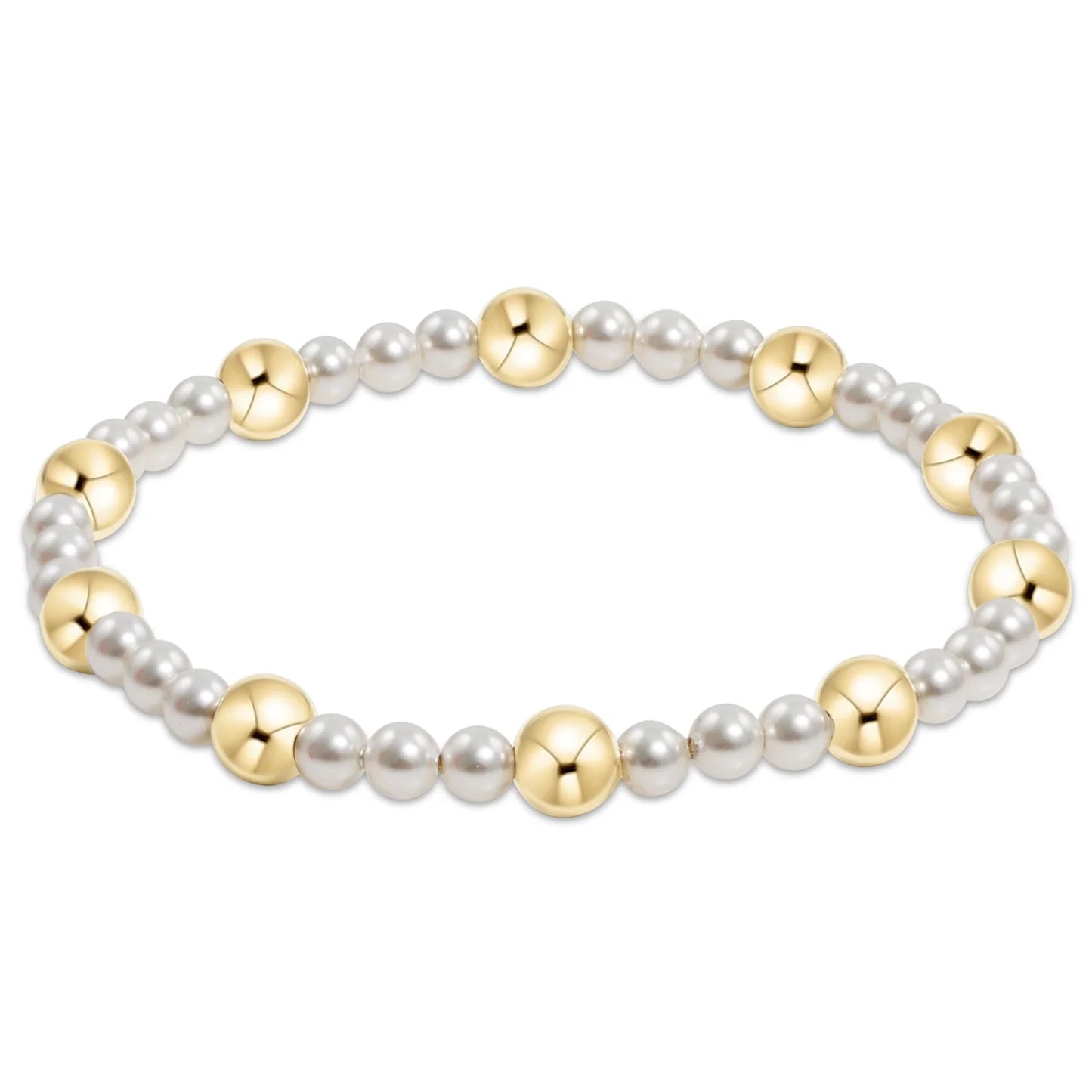 Pearl Sincerity Pattern 4mm Bead Bracelet-6mm Gold