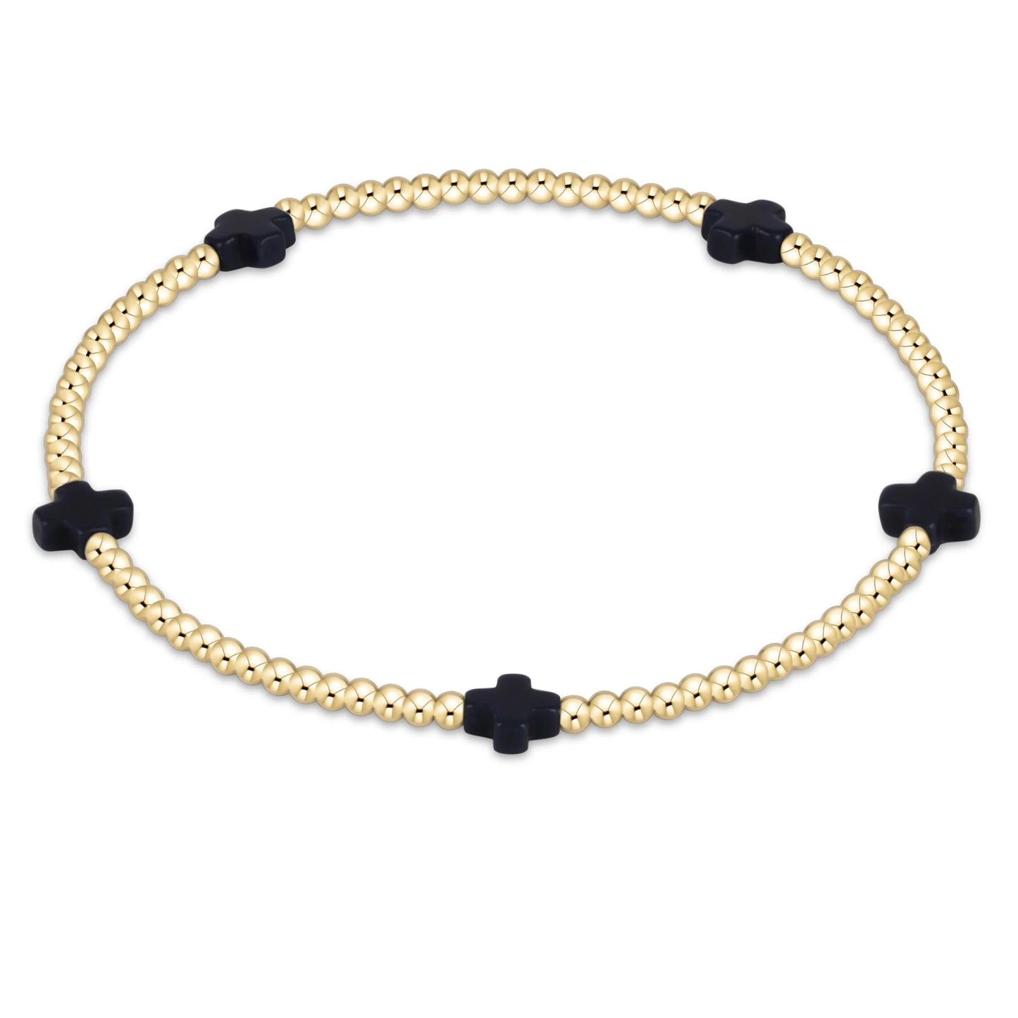 Navy Signature Cross 2mm Bracelet
