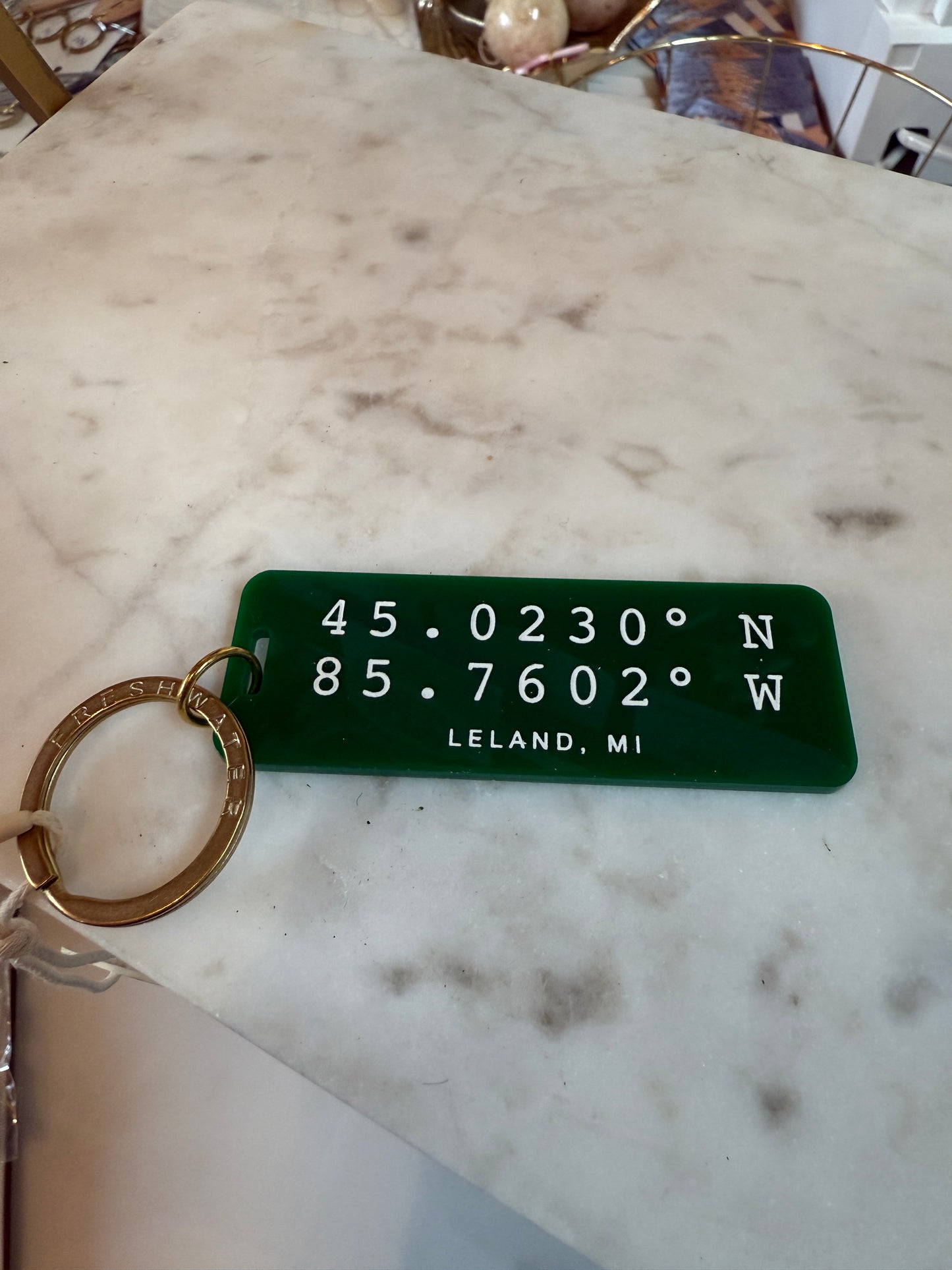 Leland Coordinates Custom Keychain
