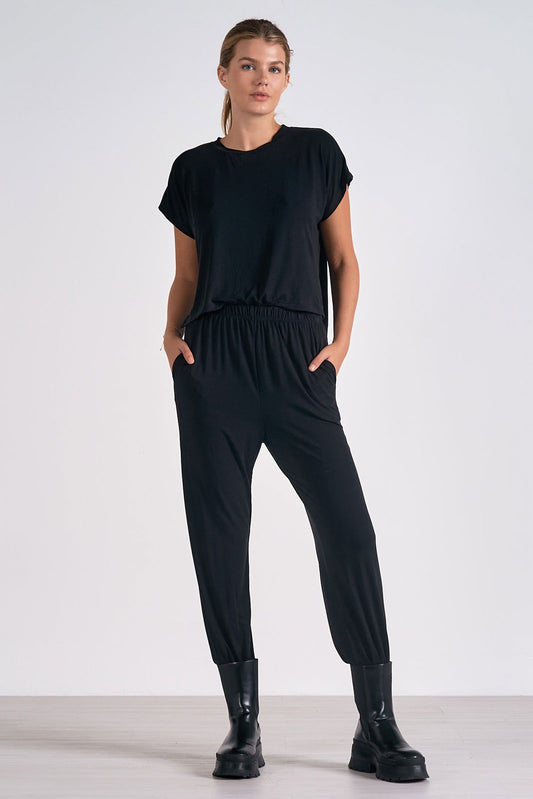 Jumpsuit Short-Sleeve Black