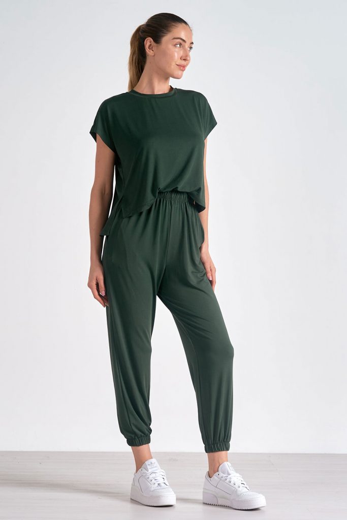 Jumpsuit Short Sleeve Dark Green