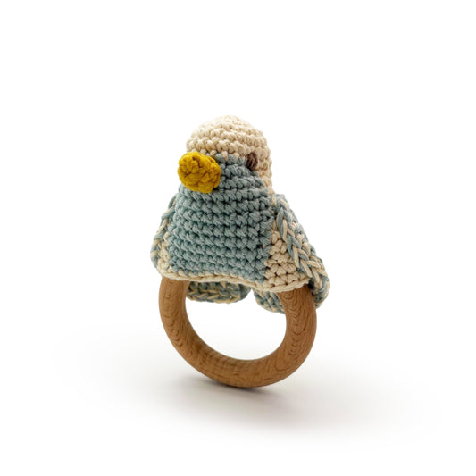 Blue Chickadee Baby Teether