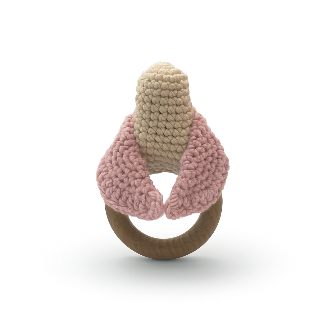 Pink Chickadee Baby Teether